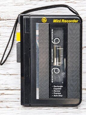 General Electric GE model 3-5350A Portable Voice Mini Recorder Auto Stop Tested